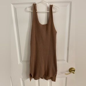 Brown knit dress